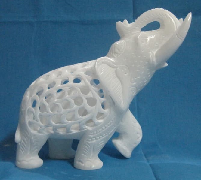 Exclusive Rare Hand Painted Home Deco Marble Elephant statue
